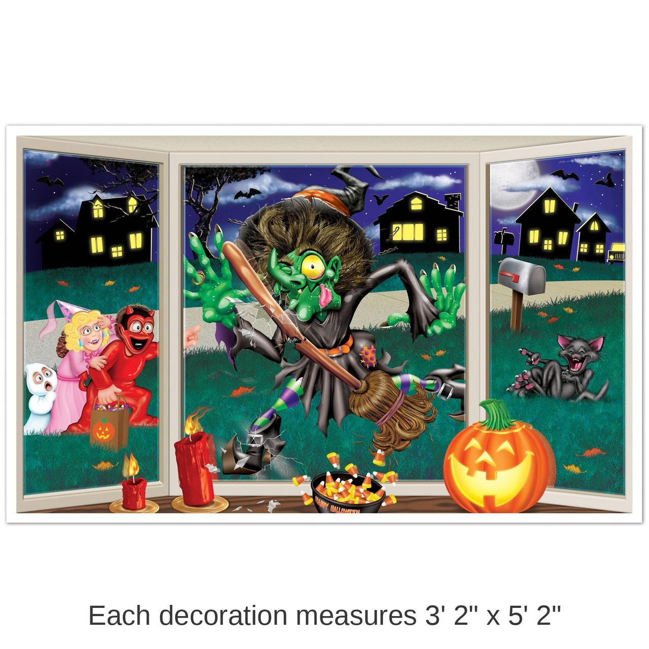 6 Pack Bulk Halloween Crashing Witch Insta-View Decoration