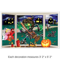 6 Pack Bulk Halloween Crashing Witch Insta-View Decoration