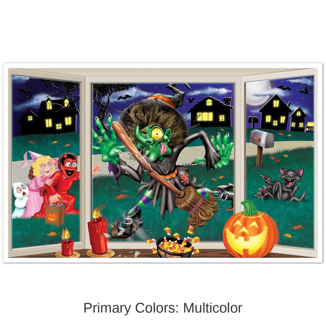 6 Pack Bulk Halloween Crashing Witch Insta-View Decoration