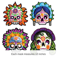 48 Pack Bulk Day Of The Dead Masks