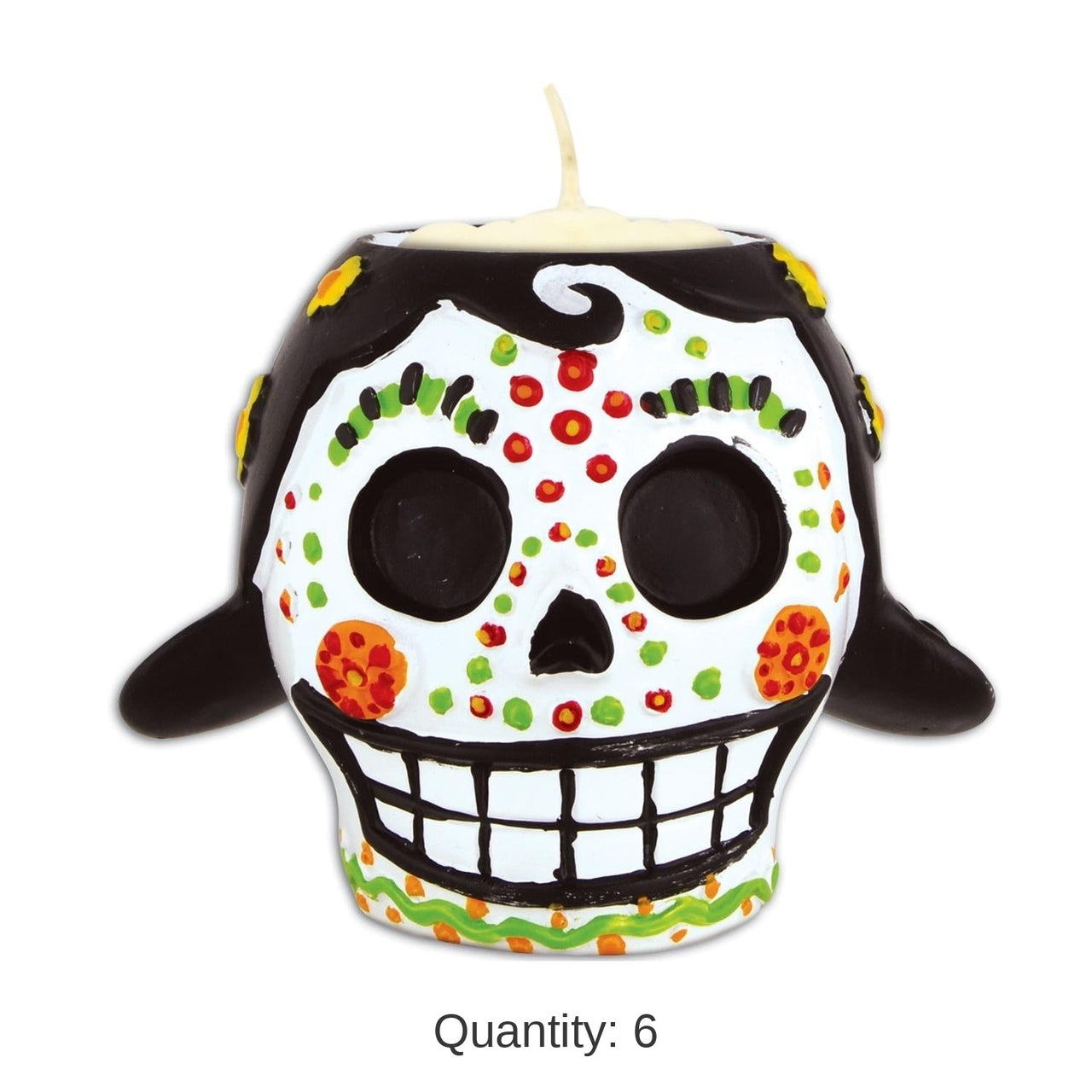 6 Pack Bulk Day Of The Dead Female Tea Light Holder