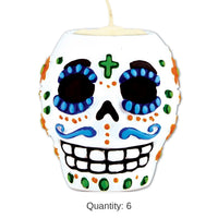 6 Pack Bulk Day Of The Dead Male Tea Light Holder