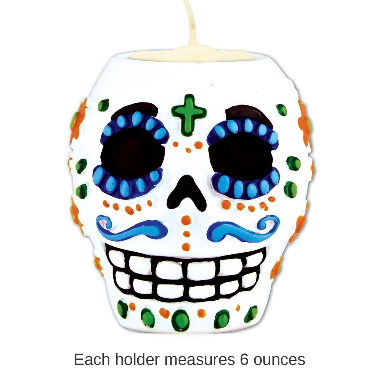 6 Pack Bulk Day Of The Dead Male Tea Light Holder