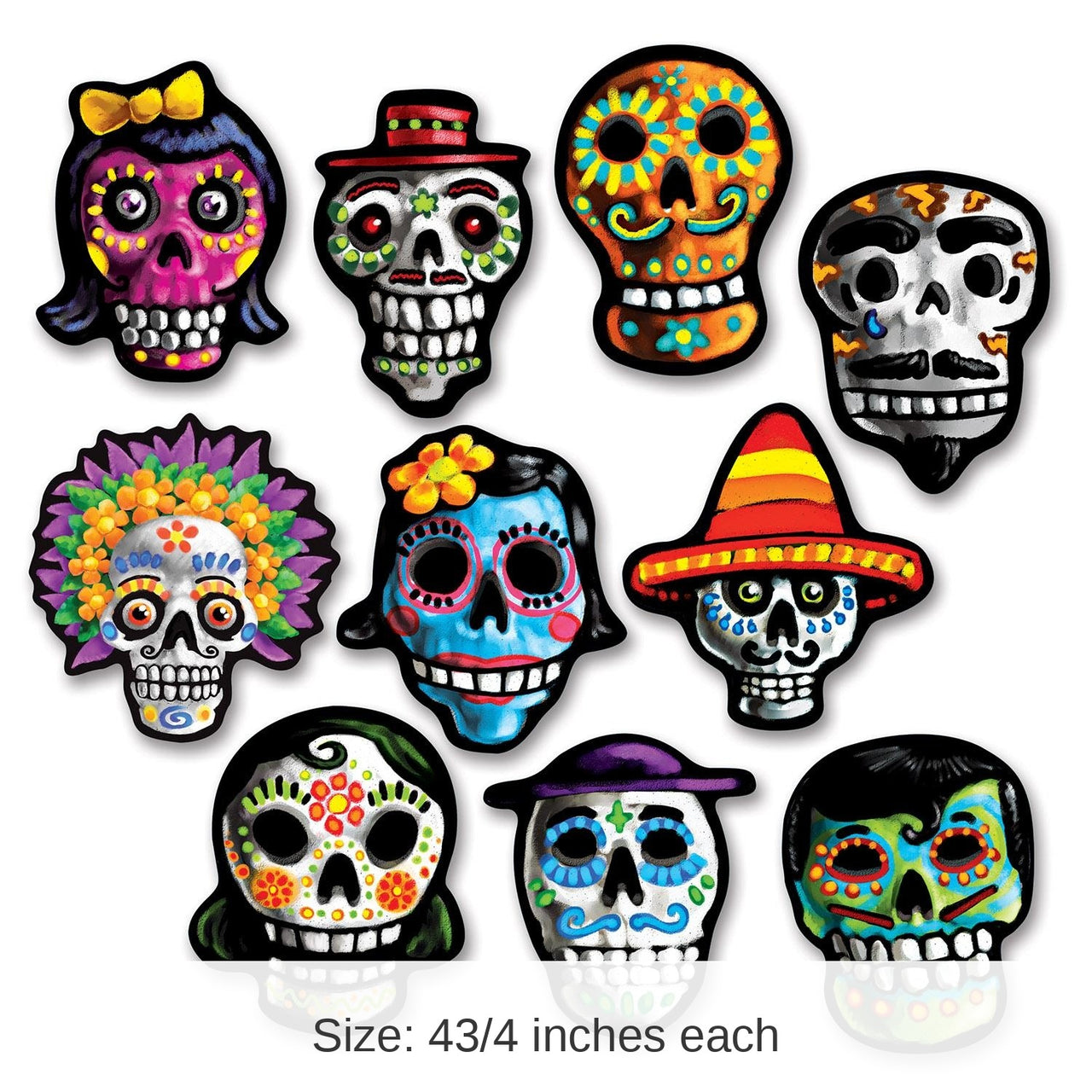 240 Pack Bulk Mini Day Of The Dead Cutouts