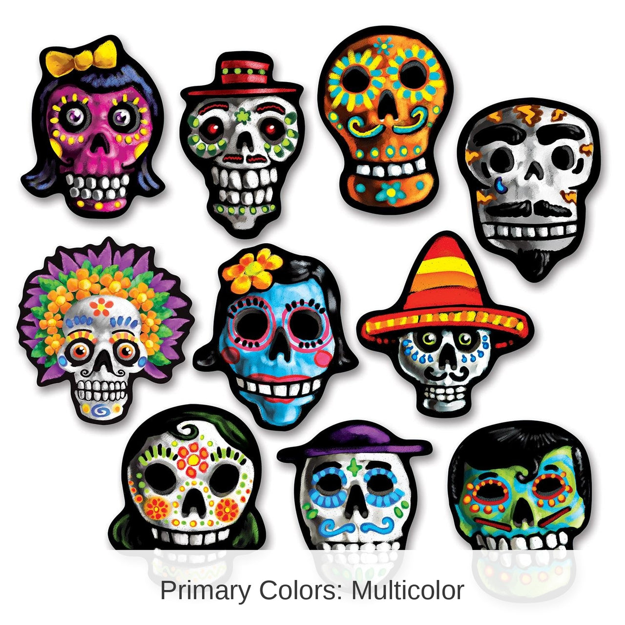 240 Pack Bulk Mini Day Of The Dead Cutouts