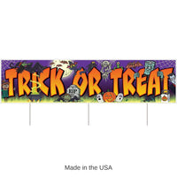 6 Pack Bulk Halloween Plastic Jumbo Trick Or Treat Yard Sign
