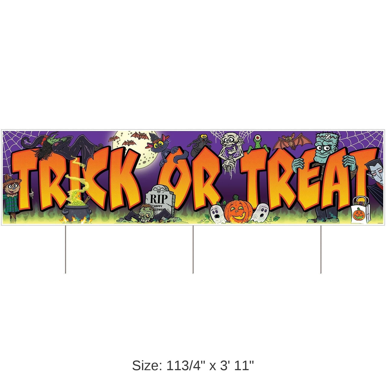 6 Pack Bulk Halloween Plastic Jumbo Trick Or Treat Yard Sign