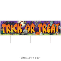 6 Pack Bulk Halloween Plastic Jumbo Trick Or Treat Yard Sign