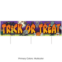 6 Pack Bulk Halloween Plastic Jumbo Trick Or Treat Yard Sign