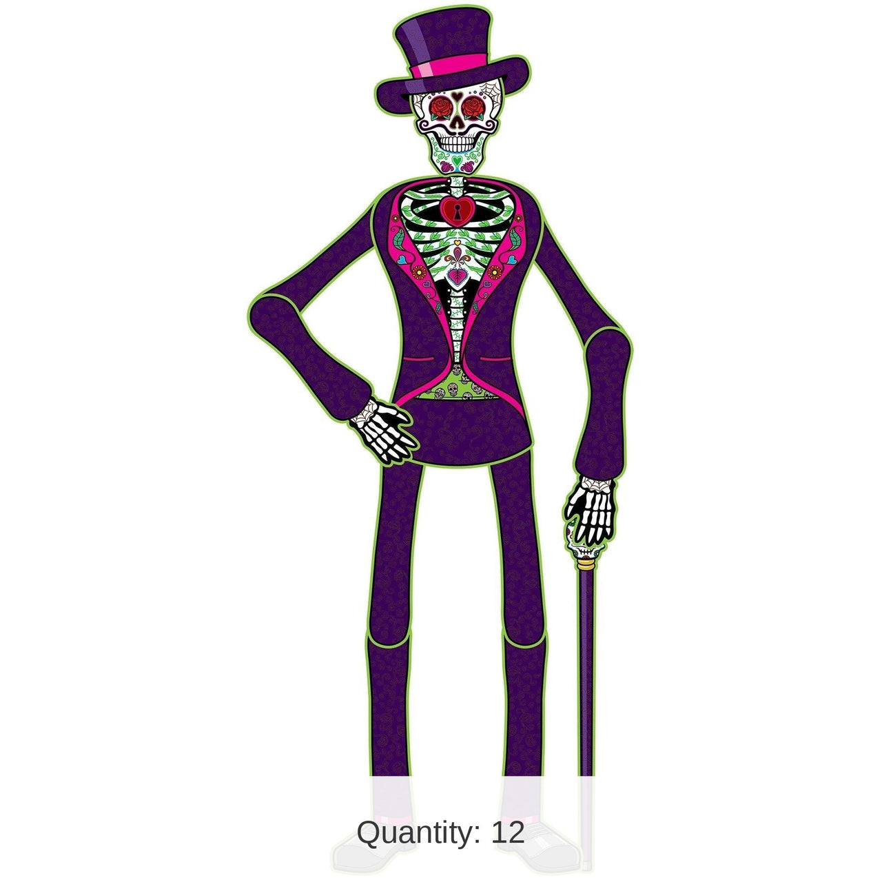 12 Pack Bulk Jointed Day Of The Dead Male Skeleton