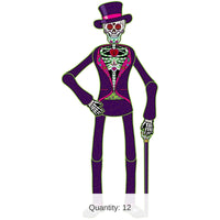 12 Pack Bulk Jointed Day Of The Dead Male Skeleton