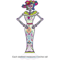 12 Pack Bulk Jointed Day Of The Dead Female Skeleton