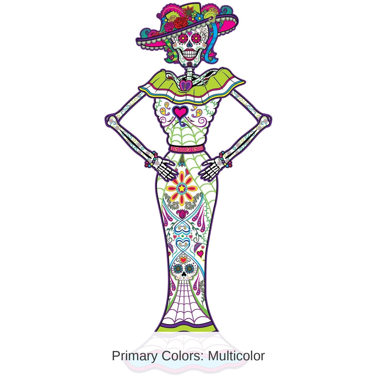 12 Pack Bulk Jointed Day Of The Dead Female Skeleton