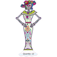 12 Pack Bulk Jointed Day Of The Dead Female Skeleton