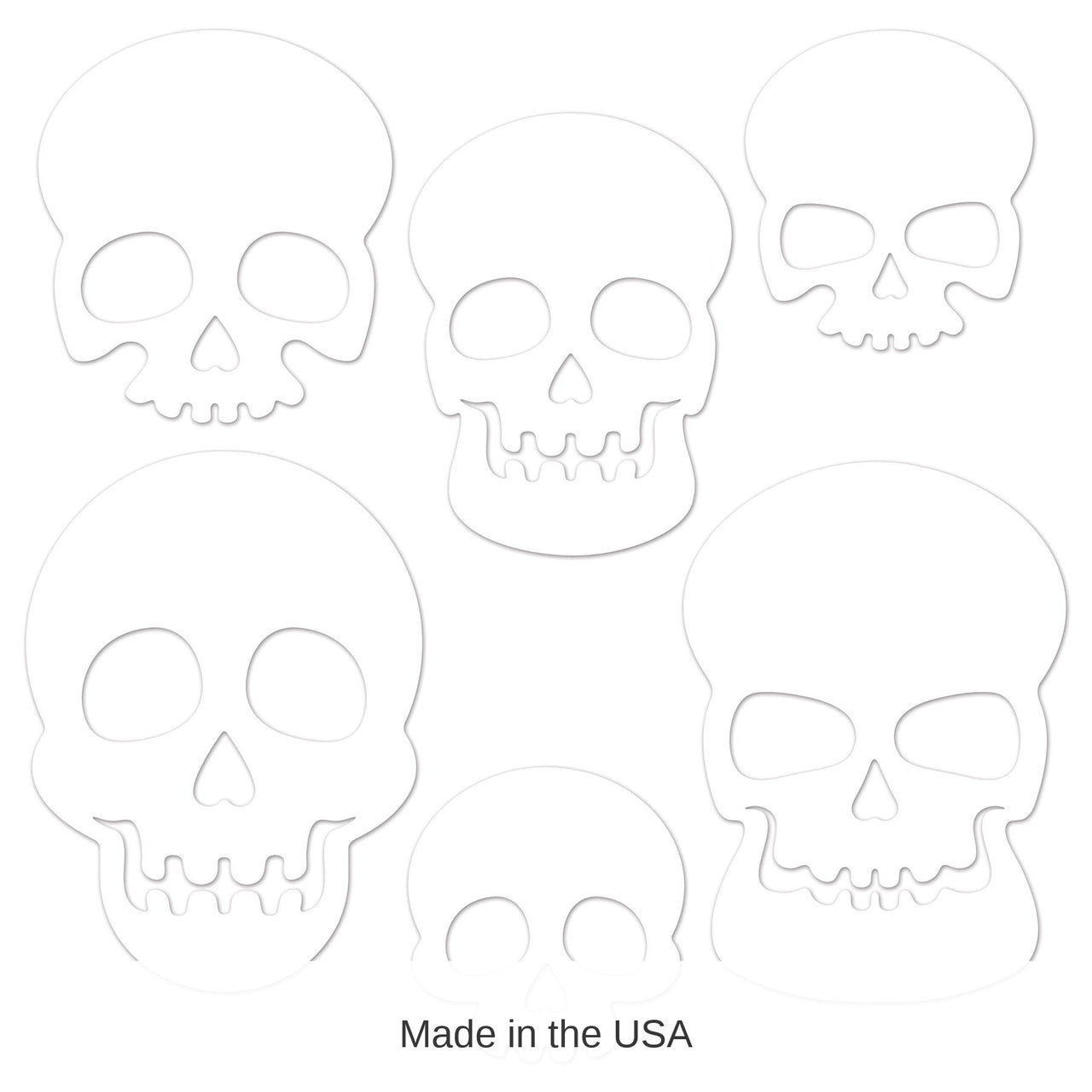 72 Pack Bulk Plastic Die-Cut Skull Decorations