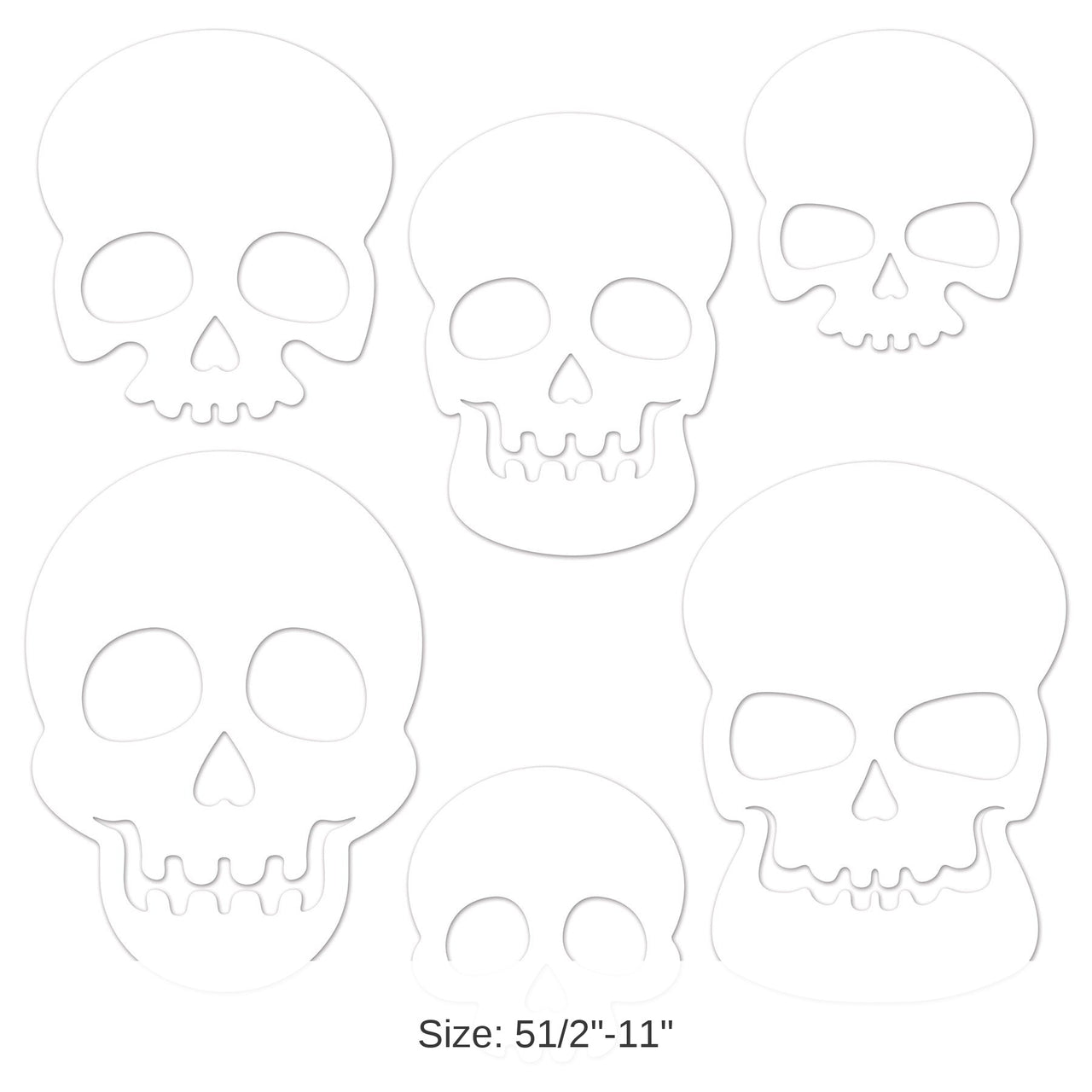 72 Pack Bulk Plastic Die-Cut Skull Decorations