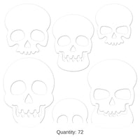 72 Pack Bulk Plastic Die-Cut Skull Decorations