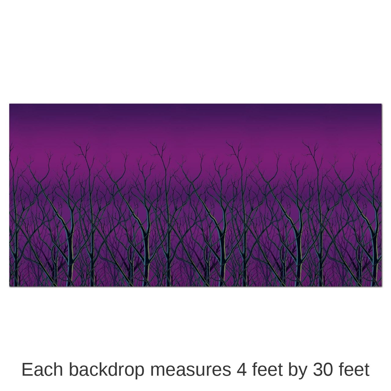 6 Pack Bulk Halloween Spooky Forest Treetops Backdrop