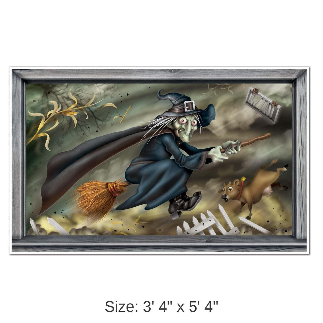6 Pack Bulk Halloween Flying Witch Insta-View Decoration
