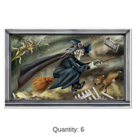 6 Pack Bulk Halloween Flying Witch Insta-View Decoration