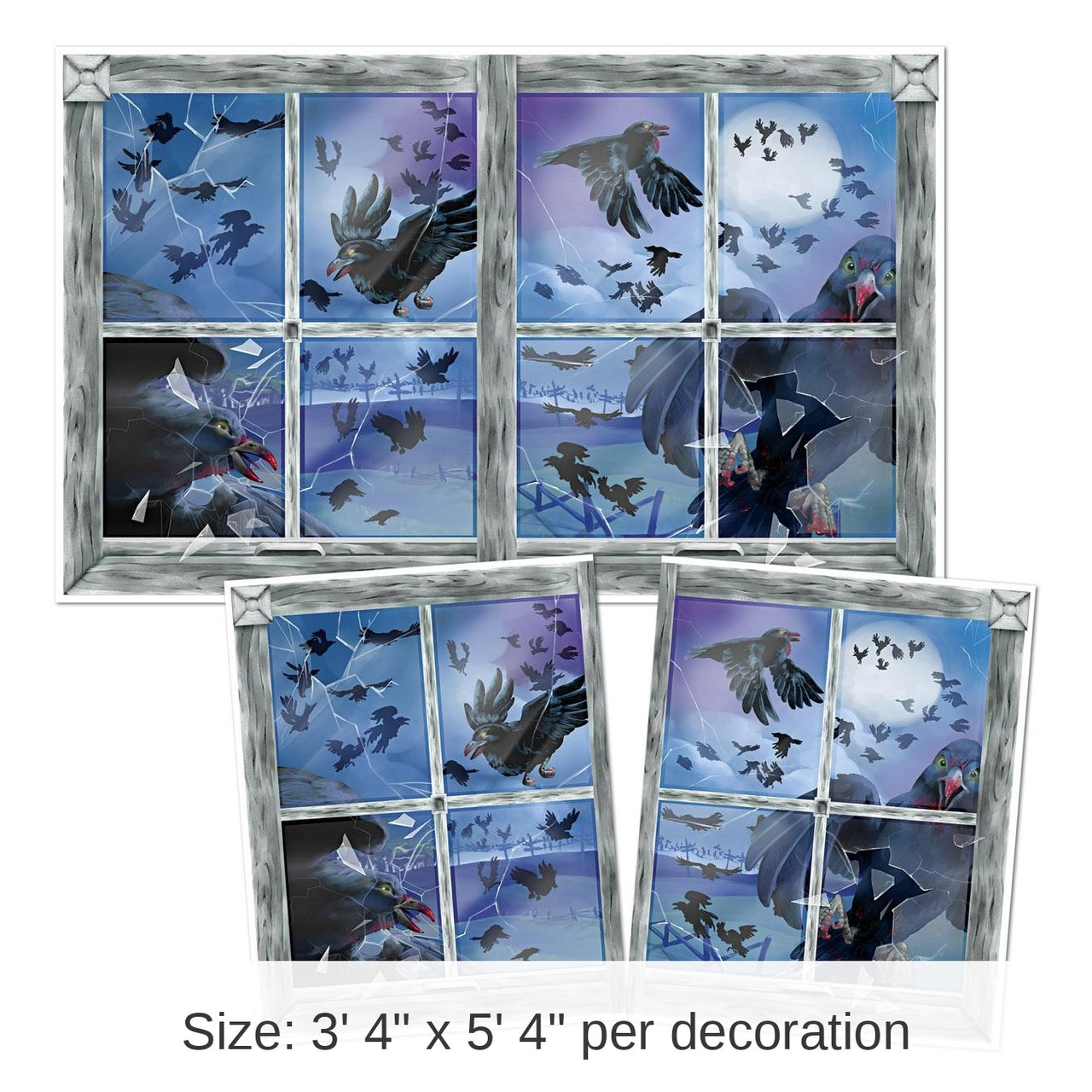 6 Pack Bulk Halloween Bird Attack Insta-View Decoration