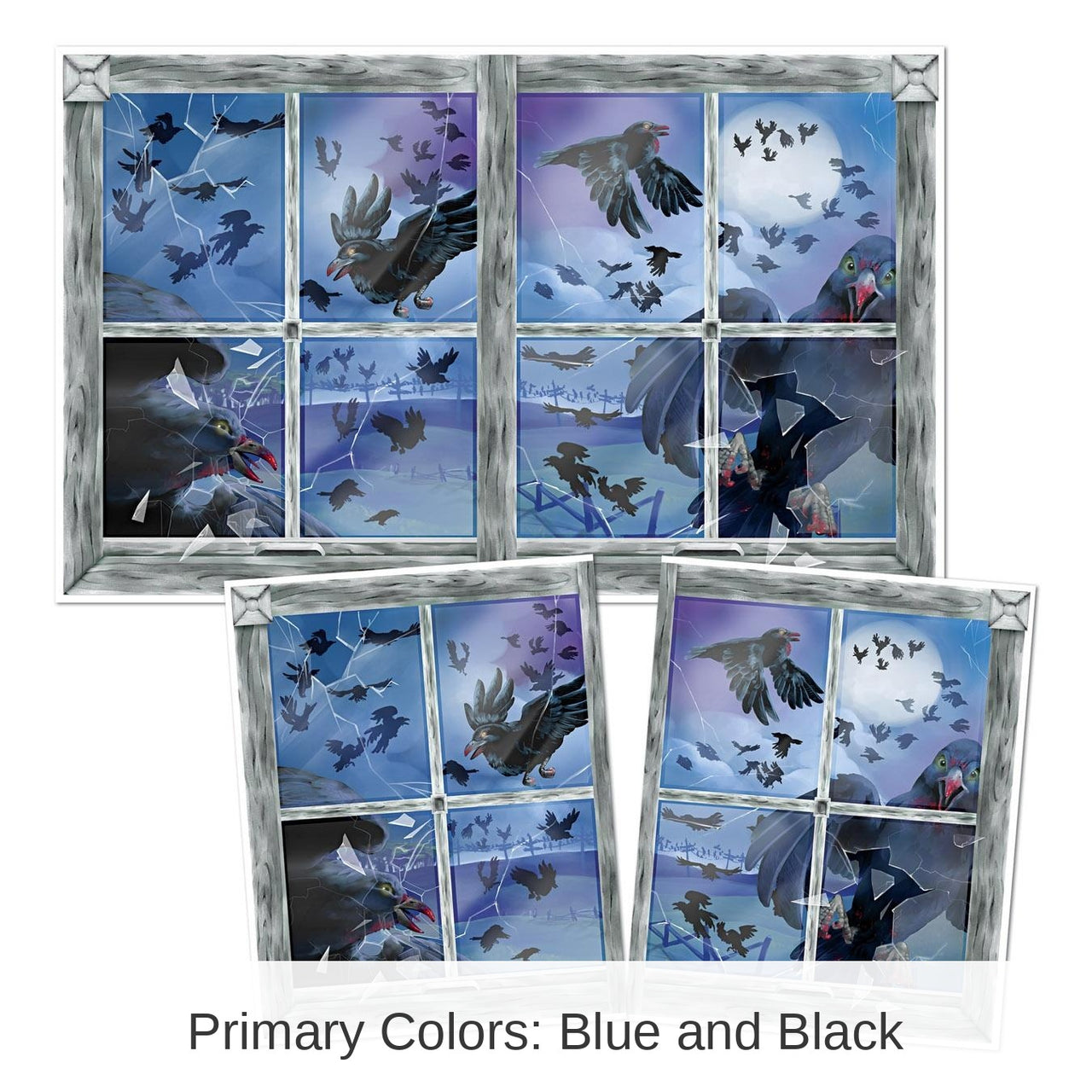 6 Pack Bulk Halloween Bird Attack Insta-View Decoration