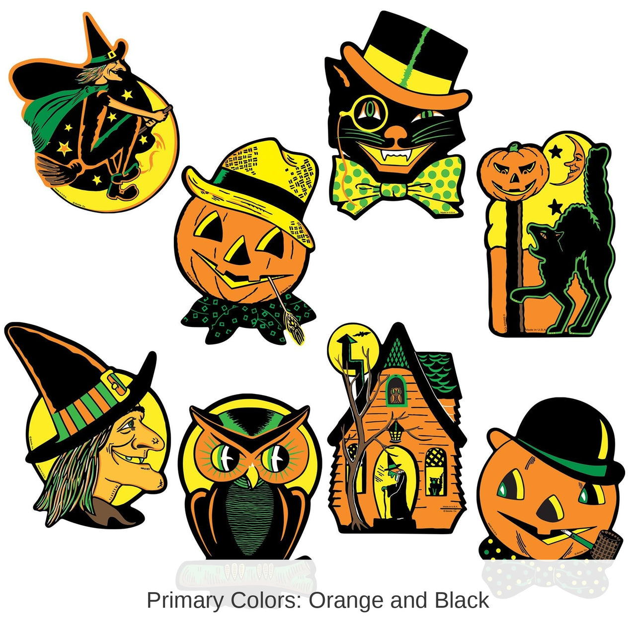 96 Pack Bulk Packaged Vintage Halloween Cutouts