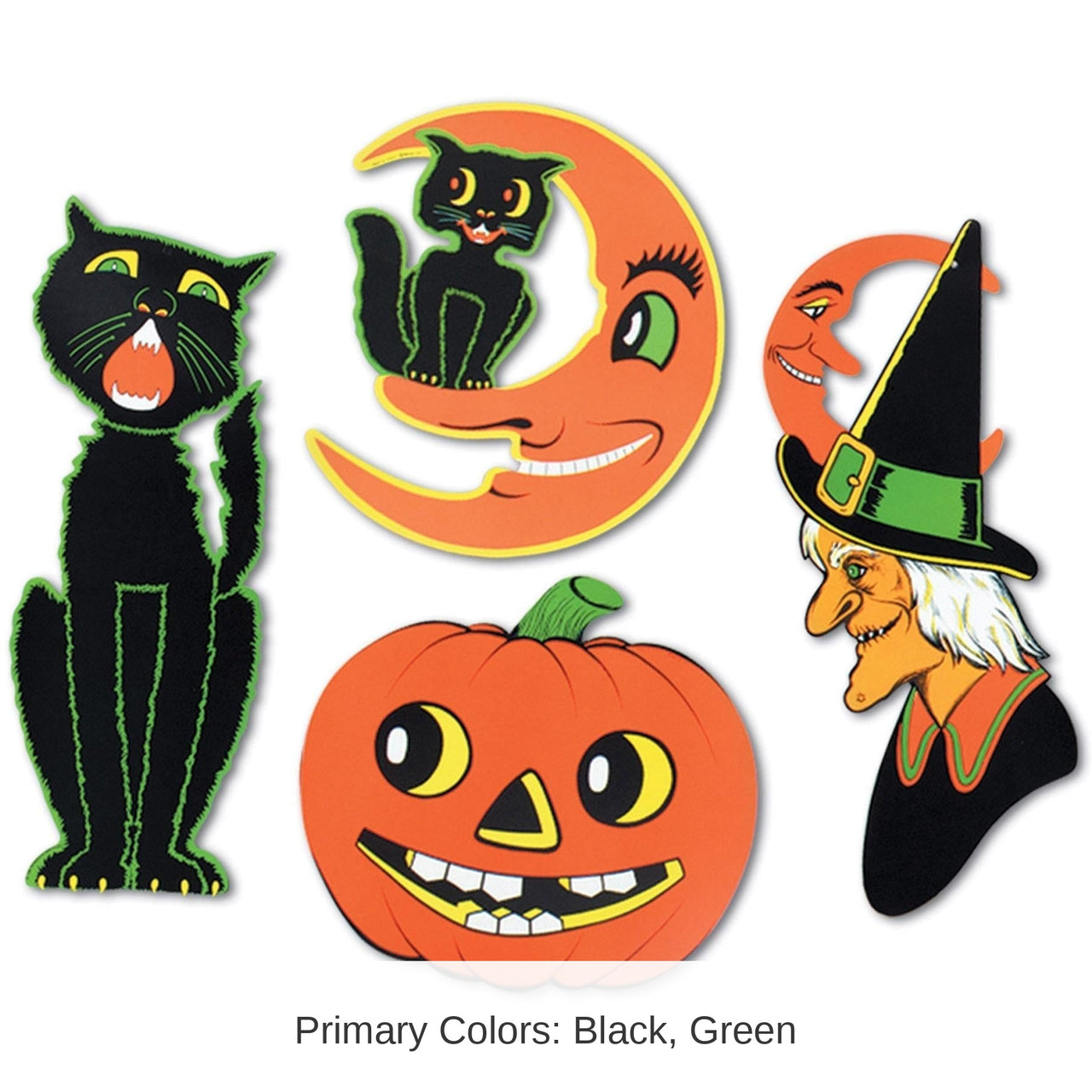 48 Pack Bulk Vintage Halloween Packaged Cutouts