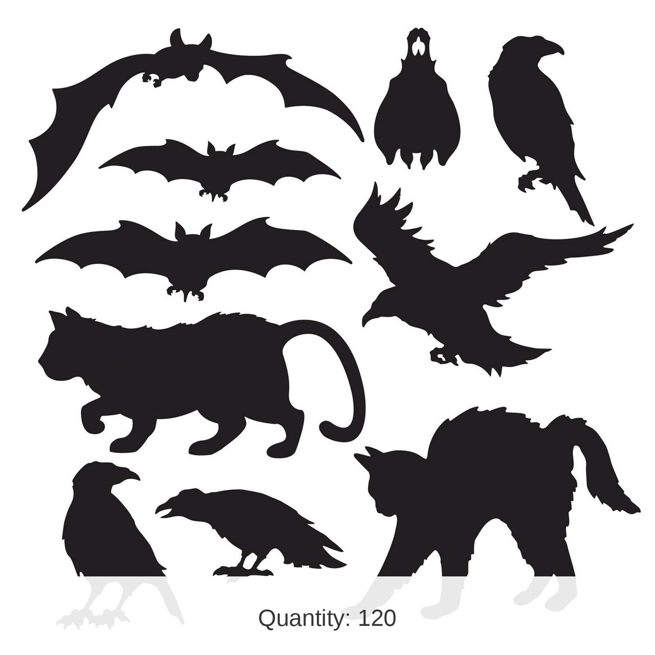 120 Pack Bulk Halloween Silhouettes