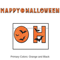 12 Pack Bulk Glittered Happy Halloween Streamer