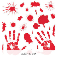 276 Piece Bulk Halloween Bloody Handprint Clings