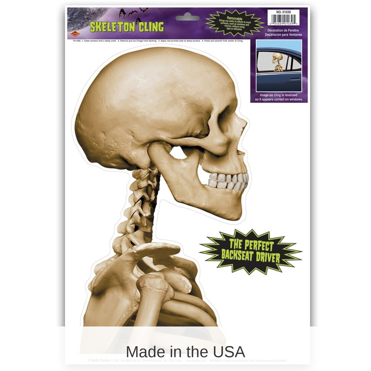 12 Pack Bulk Halloween Skeleton Car Cling
