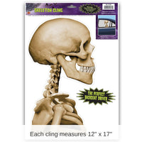 12 Pack Bulk Halloween Skeleton Car Cling