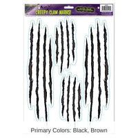 48 Piece Bulk Halloween Creepy Claw Marks! Peel 'N Place Clings