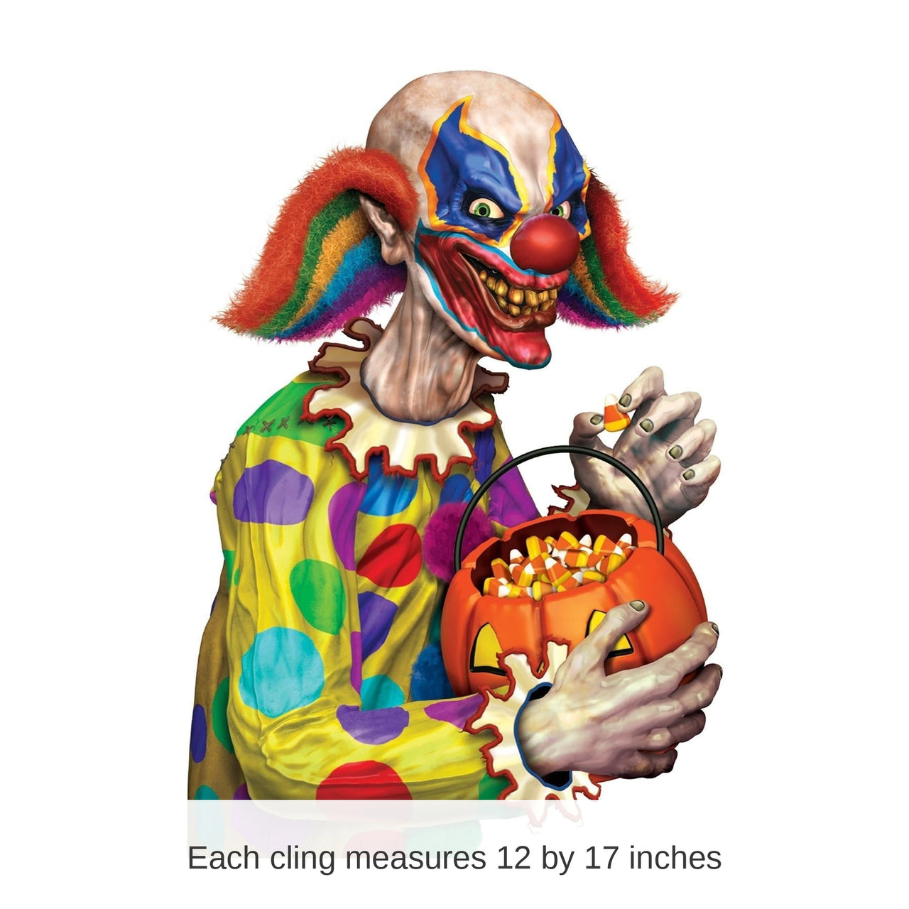 12 Pack Beistle Halloween Creepy Clown Car Cling