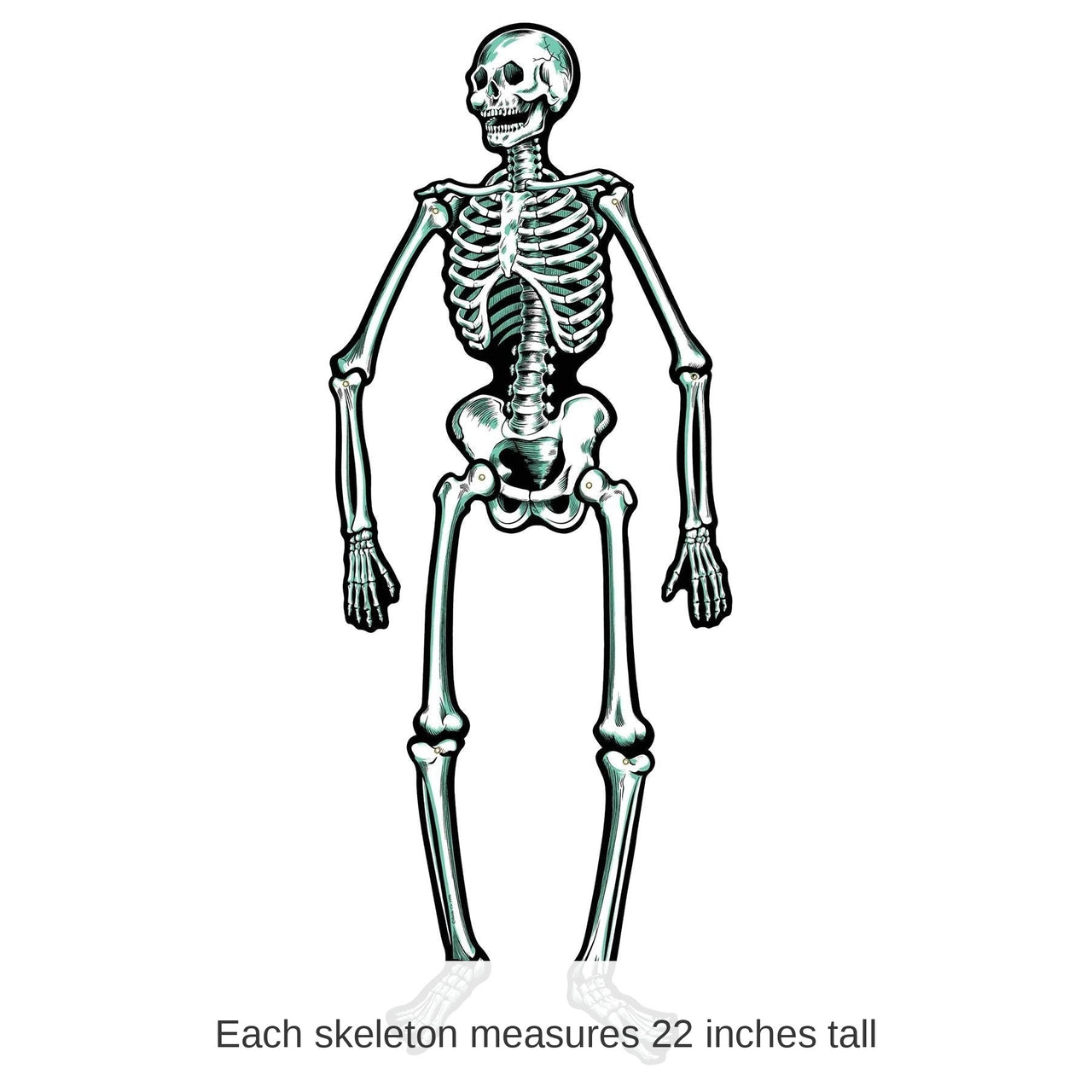48 Piece Bulk Halloween Jointed Skeleton Decoration