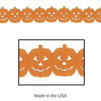 12 Pack Bulk Halloween Jack-O-Lantern Garland
