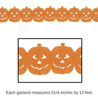 12 Pack Bulk Halloween Jack-O-Lantern Garland