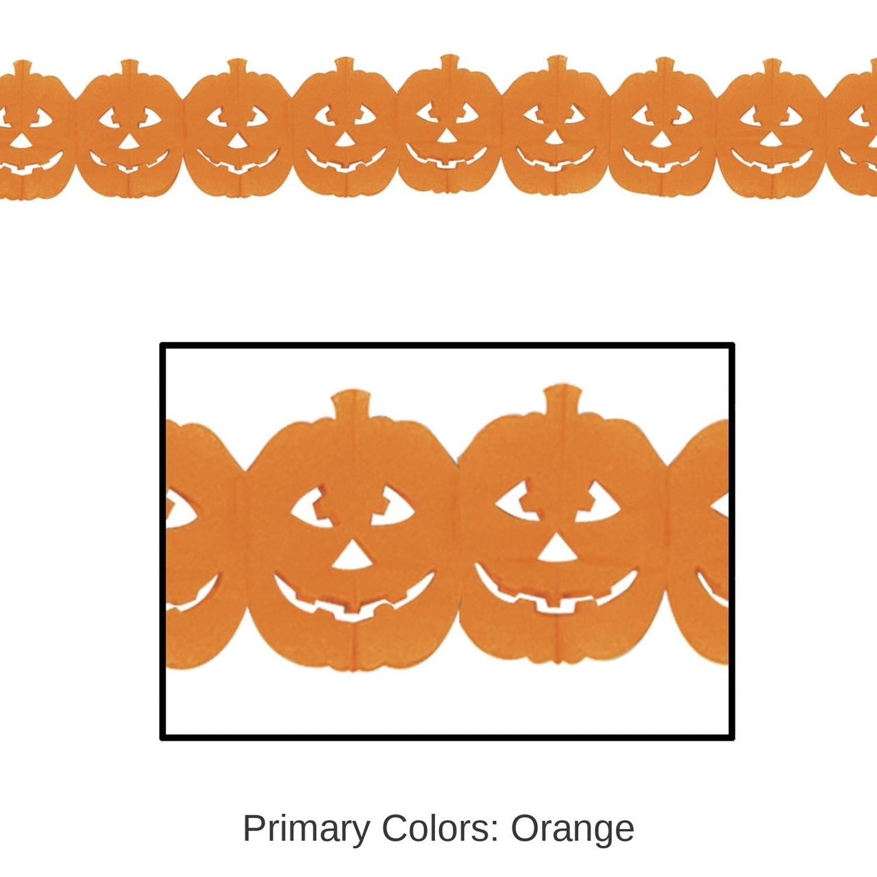 12 Pack Bulk Halloween Jack-O-Lantern Garland