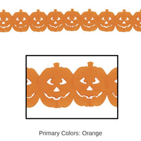 12 Pack Bulk Halloween Jack-O-Lantern Garland