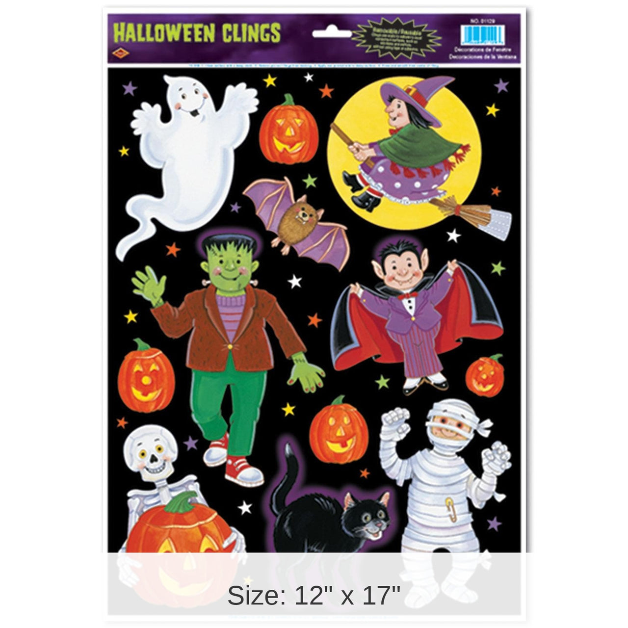 144 Piece Bulk Halloween Character Clings