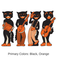 48 Pack Bulk Vintage Halloween Scat Cat Band Cutouts