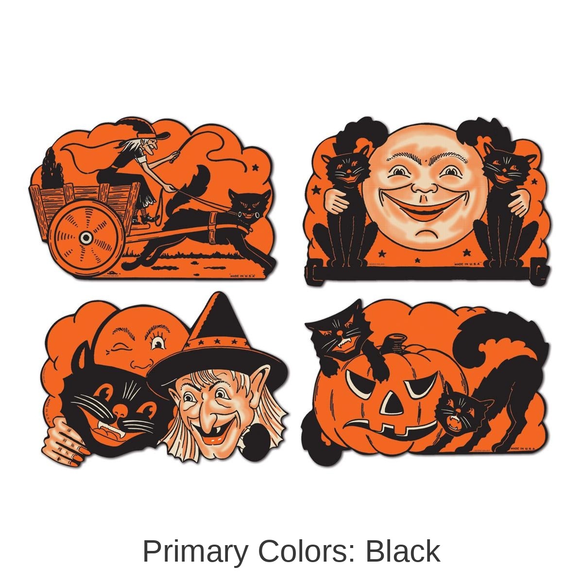48 Pack Bulk 9 Inch Vintage Halloween Cutouts