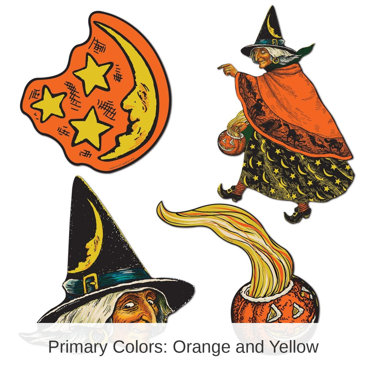 48 Pack Bulk 10.5 Inch Vintage Halloween Cutouts