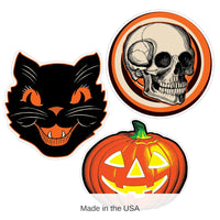 36 Pack Bulk Plastic Vintage Halloween Cutouts