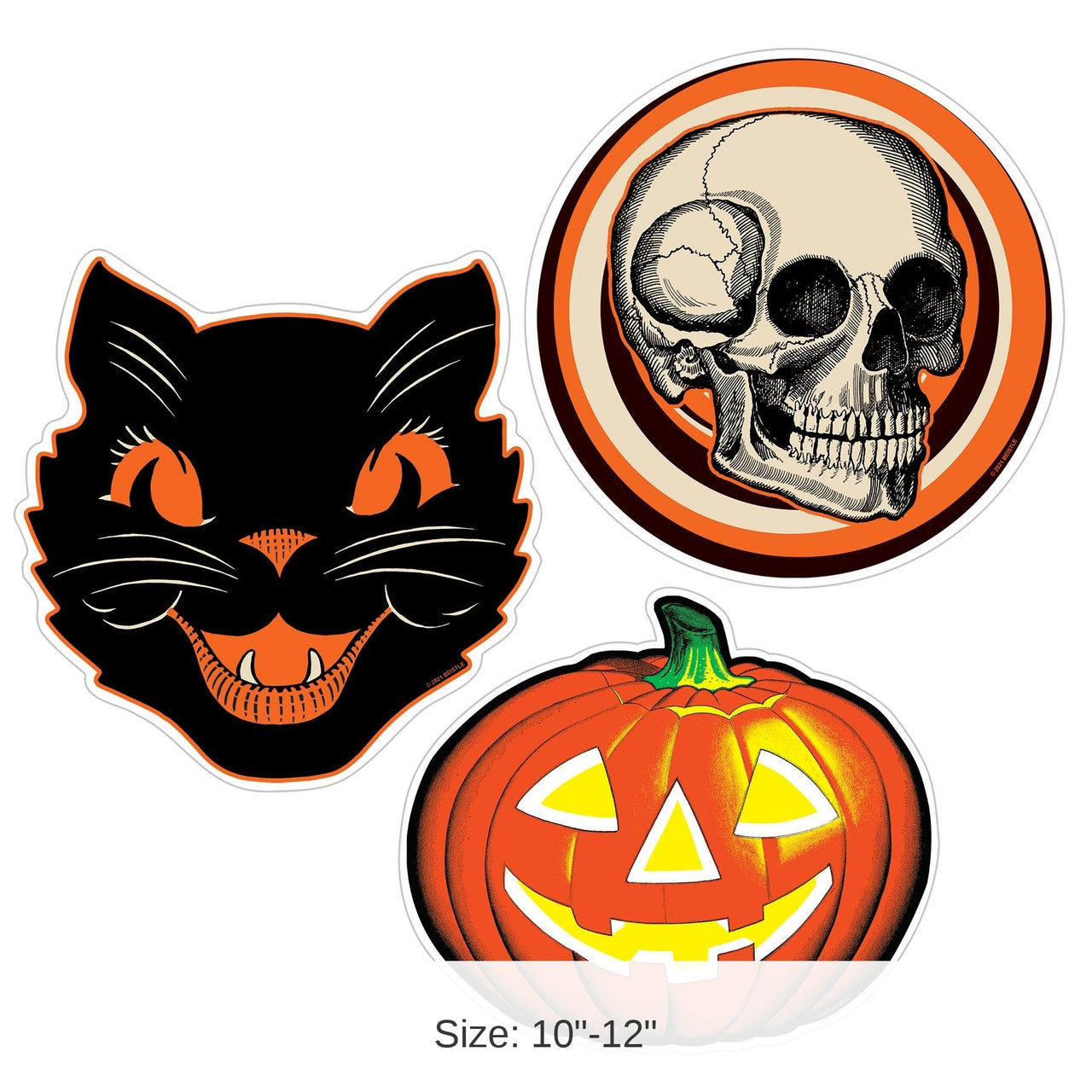 36 Pack Bulk Plastic Vintage Halloween Cutouts