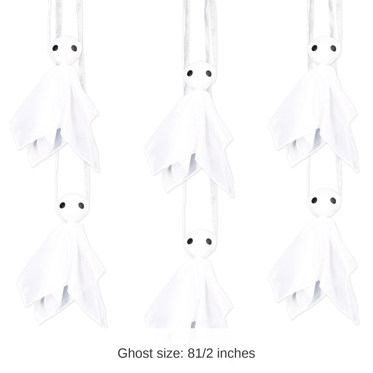12 Pack Bulk Halloween Fabric Hanging Ghosts