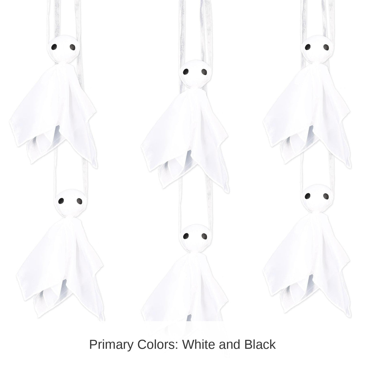 12 Pack Bulk Halloween Fabric Hanging Ghosts