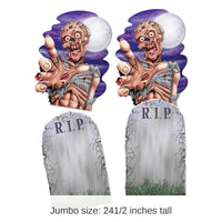 24 Pack Bulk Halloween Jumbo Tombstone/Zombie Cutouts