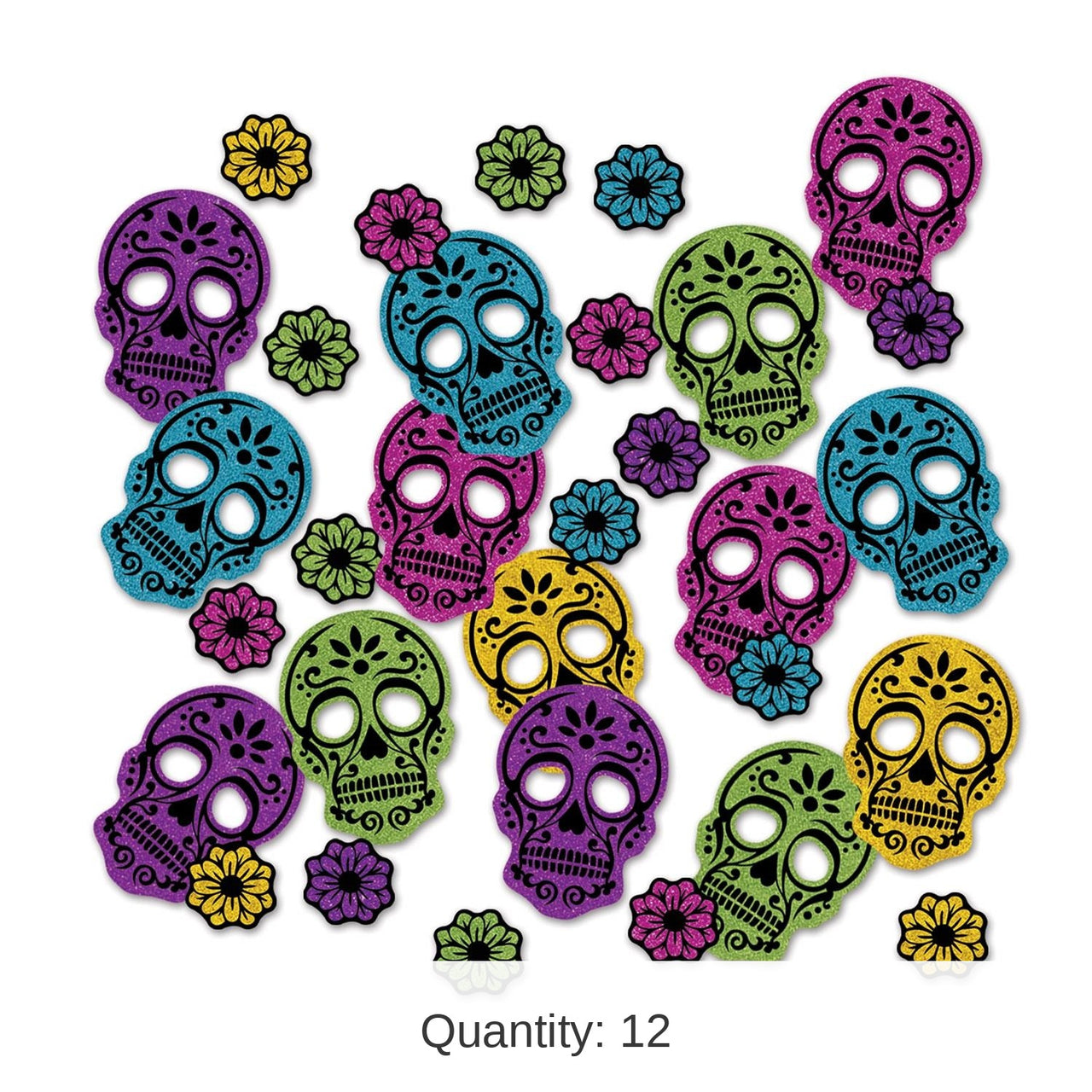 12 Pack Bulk Day Of The Dead Deluxe Sparkle Confetti (0.5 Oz/Pkg)